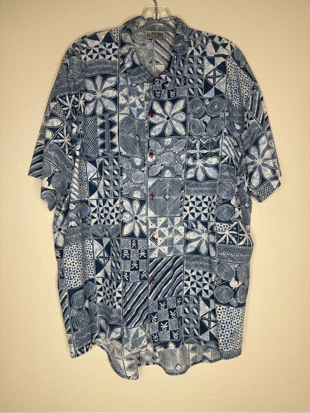 Vintage 1980’s Jimmy’z Button Down Shirt Surf Skate Blue XL